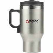 Wagan 12 Volt Deluxe Double Wall Stainless Steel Heated Travel Mug